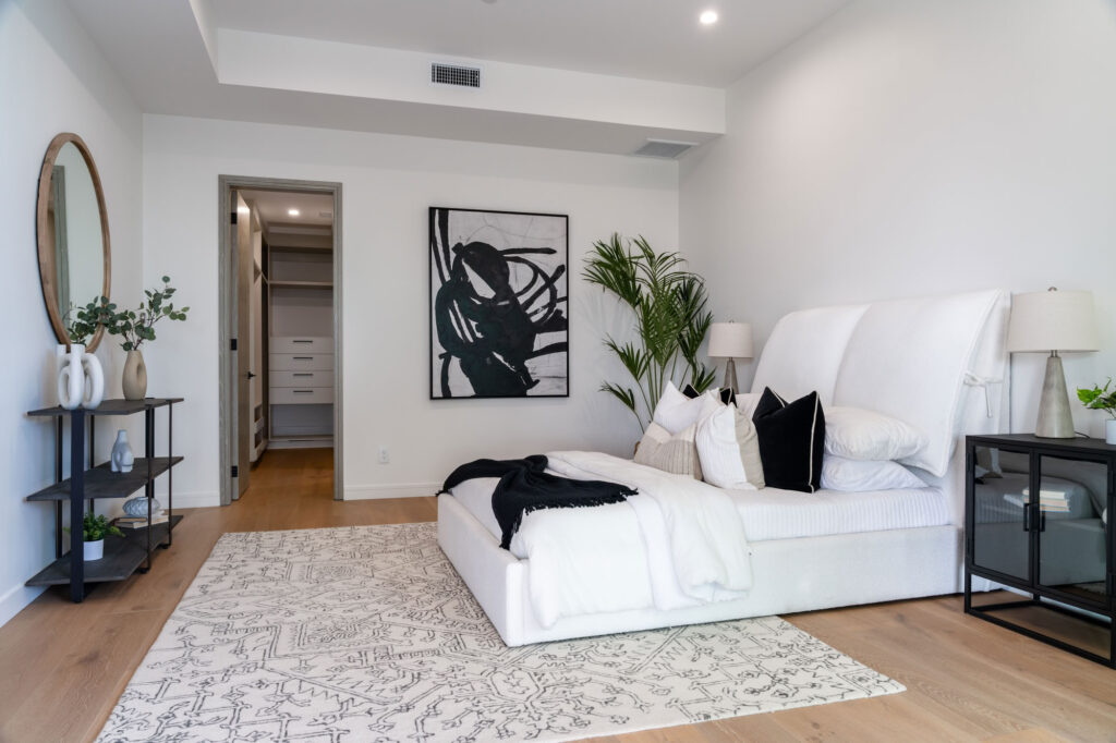 Primary Bedroom of a custom home in San Diego built by Townsgate Construction