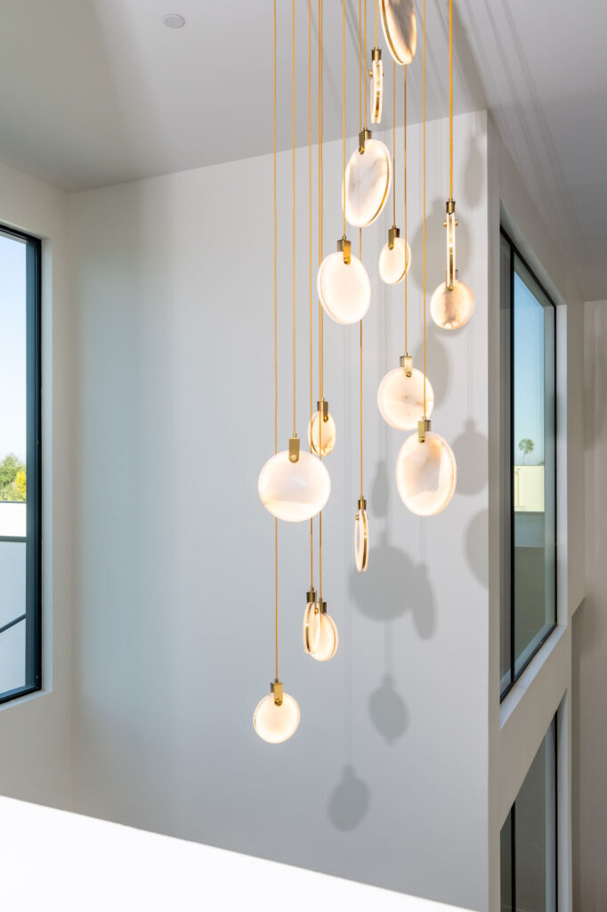 Entry chandalier of a custom home in San Diego built by Townsgate Construction
