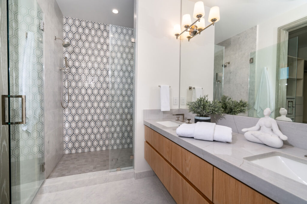 Bathroom of a custom home in San Diego built by Townsgate Construction
