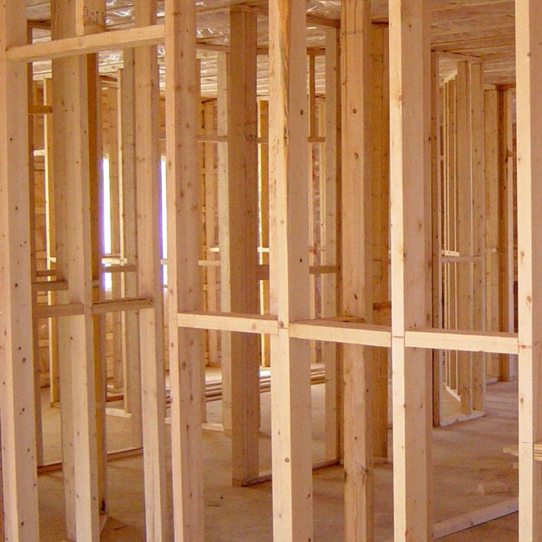 Wood framing of a home under construction