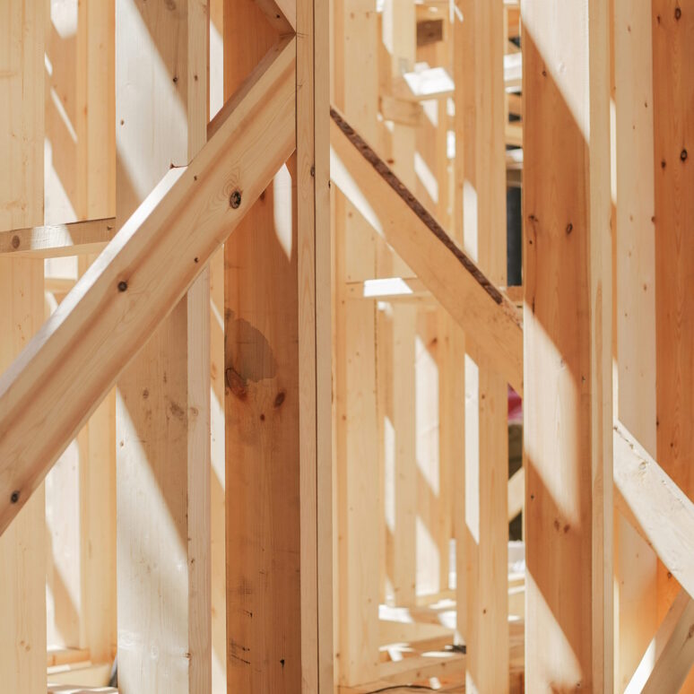 Wood framing of a home